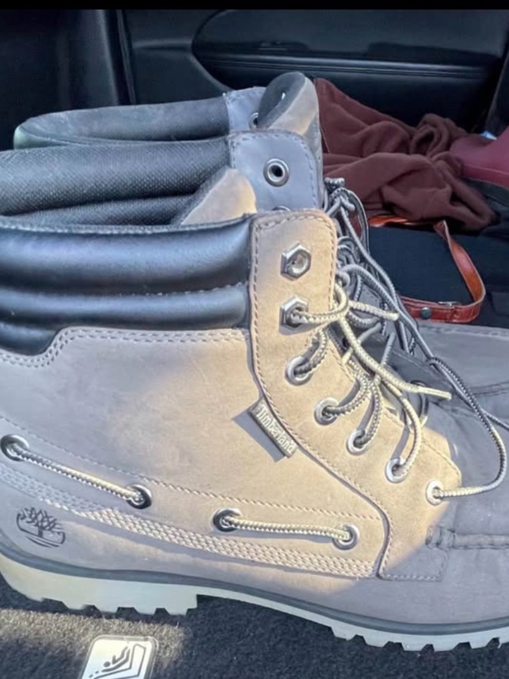 Timberland Men’s Gray Lace-Up Padded Collar Boots